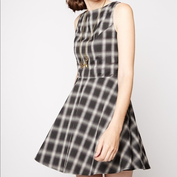 Line and Dot Metis Tartan A-Line Dress Size XS - Picture 1 of 6